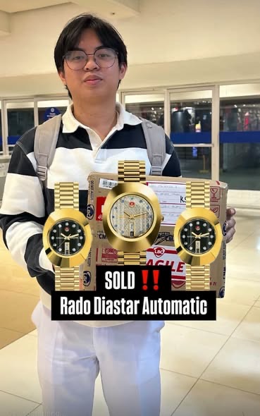 Buyer holding three Rado Diastar Automatic watches